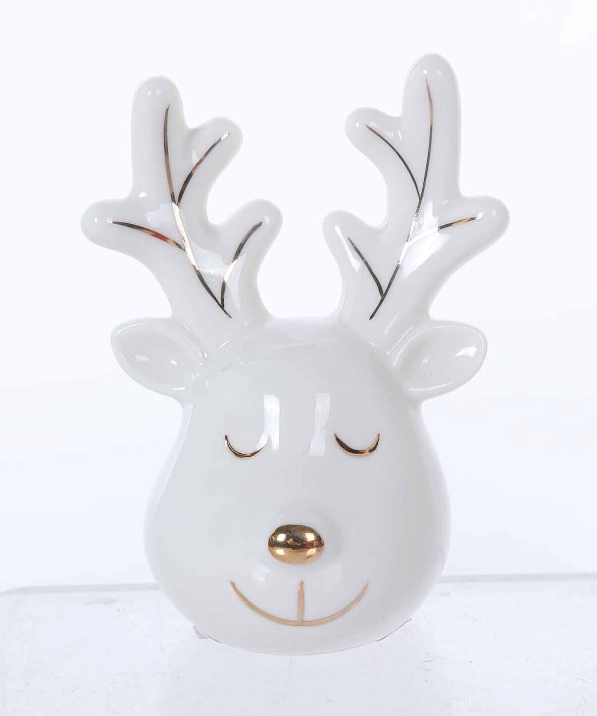 White Ceramic Moose Head