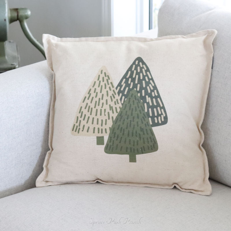 Evergreen Scandi Tree Pillow