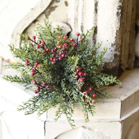 Icy Cedar with Red Berries Greenery Collection