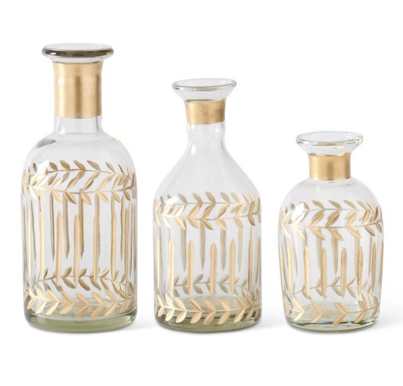 Hand Painted Gold Etched Vase