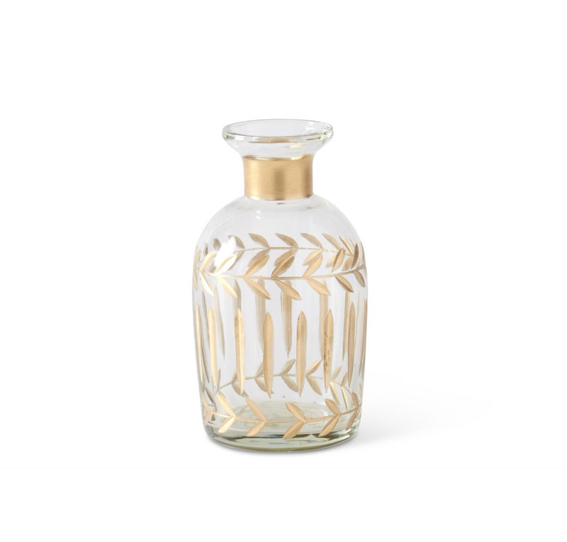 Hand Painted Gold Etched Vase