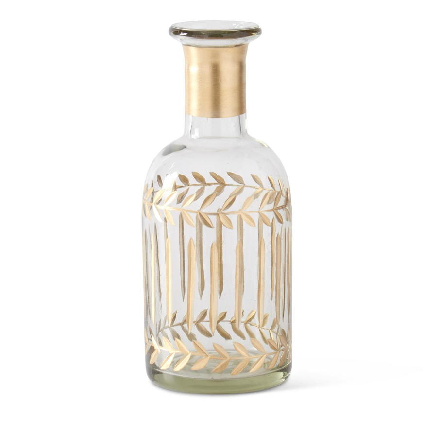 Hand Painted Gold Etched Vase