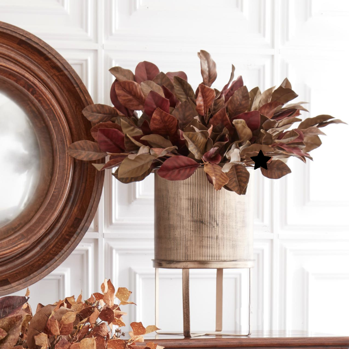 Brown Magnolia Leaf Stem 24"