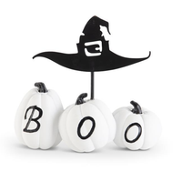 White Resin BOO Pumpkins
