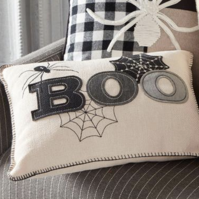 Embroidered BOO Pillow