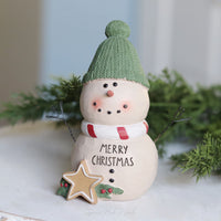 Merry Christmas Snowman With Green Hat