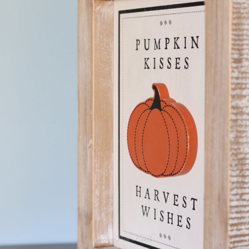 Reversible Wood Spider and Pumpkin Sign