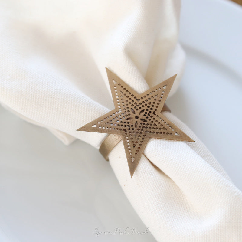 Gold Punched Star Napkin Ring