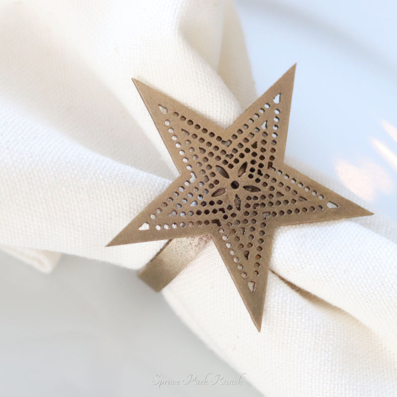 Gold Punched Star Napkin Ring