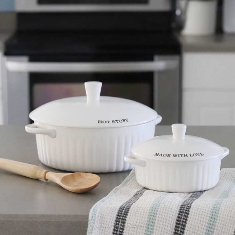 Stoneware Covered Casserole