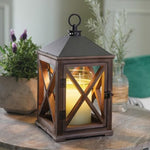 Candle Warmer Brown Weathered Wood Lantern