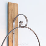 Metal and Wood Look Candle Holder Round