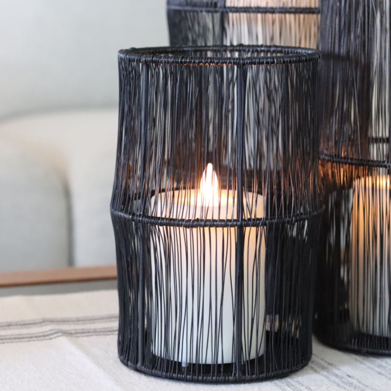 Dark Metal Wire Basket Vase