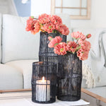 Dark Metal Wire Basket Vase