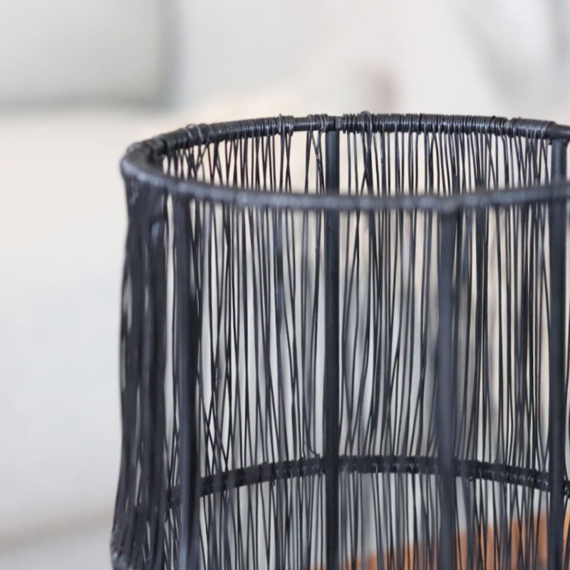 Dark Metal Wire Basket Vase
