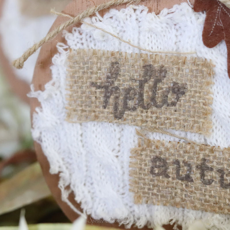Wood and Knit Pumpkin