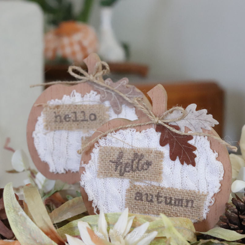 Wood and Knit Pumpkin