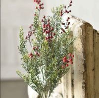 Icy Cedar with Red Berries Greenery Collection