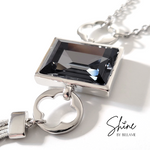 Bria Quatrefoil Crystal Tassel Necklace