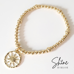 Helen Sunflower Charm Beaded Bracelet