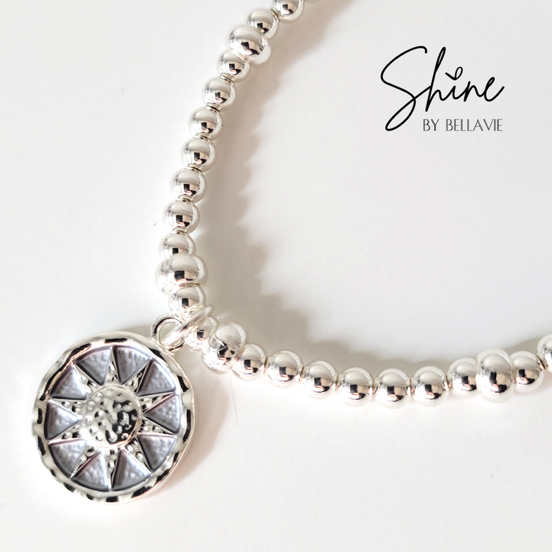 Helen Sunflower Charm Beaded Bracelet