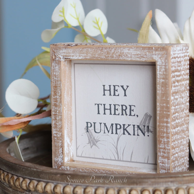 Reversible Wood Sign Pumpkin and Spooky