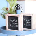 Reversible Wood Home and Peace Sign