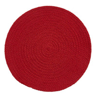 Placemat Essex Round Red