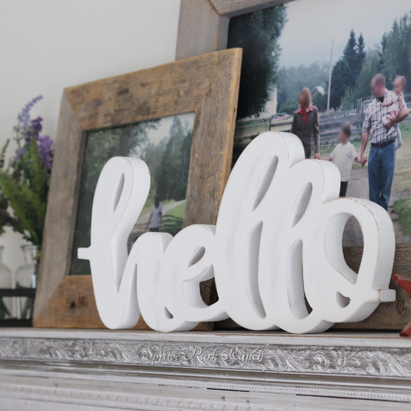 Cutout Hello Sign