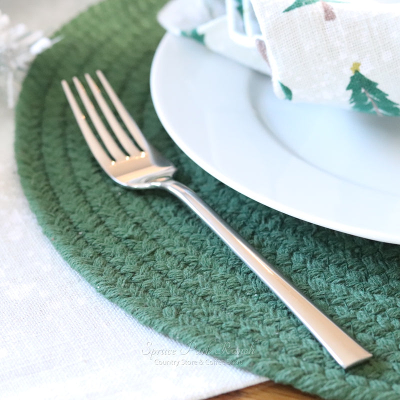 Placemat Essex Round Green
