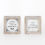 Reversible Wood Sign Pumpkin and Spooky