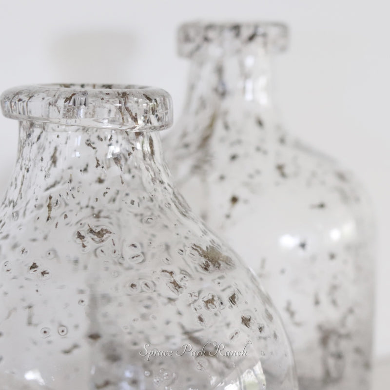 Textured Hand Blown Glass Bottle
