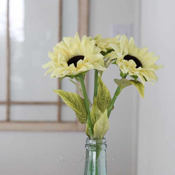 Soft Yellow Sunflower Stem Real Touch 21"