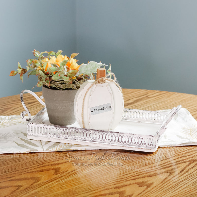 Rectangle Distressed Whitewash Tray