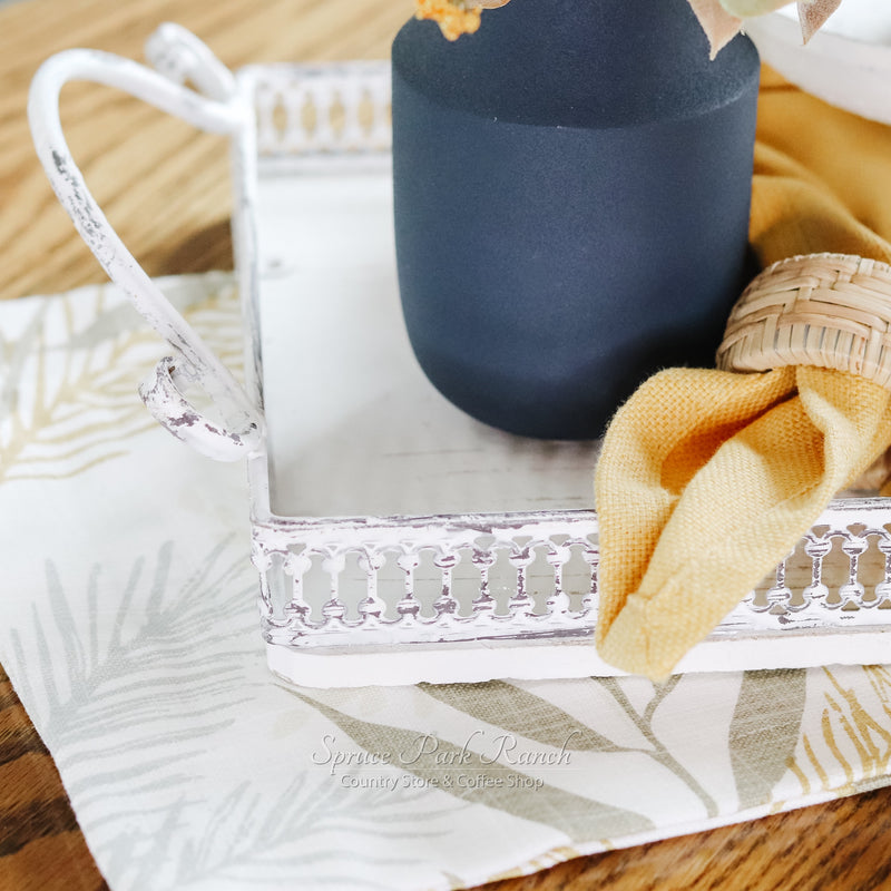 Rectangle Distressed Whitewash Tray