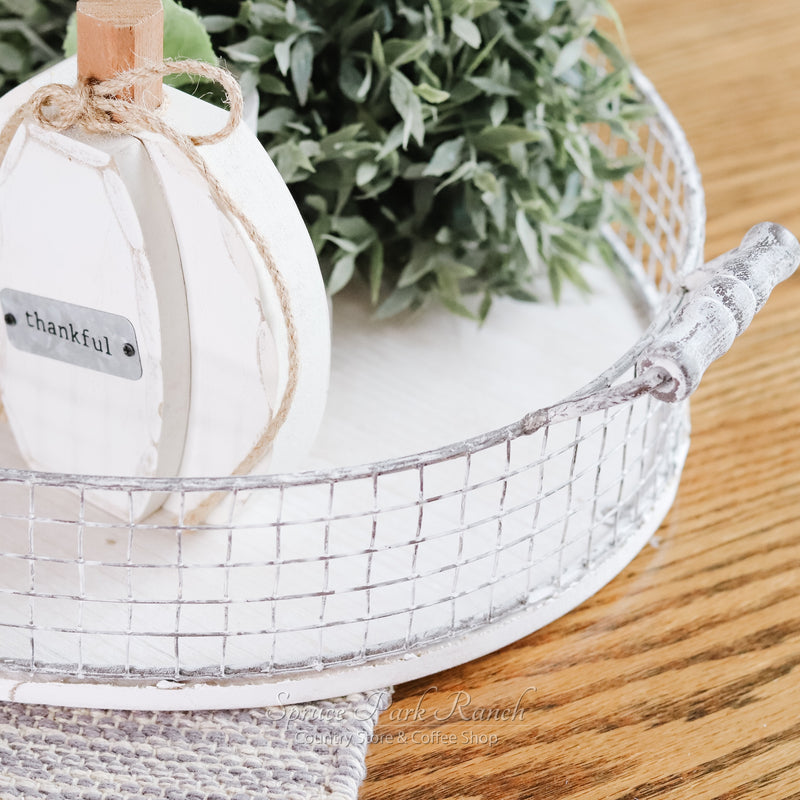 Oval Whitewash Serving Tray