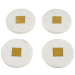 Marble and Brass Coaster Set