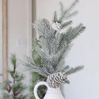 Snowy Frosted Pine and Cone Greenery Collection