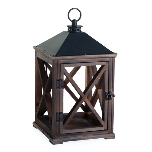 Candle Warmer Brown Weathered Wood Lantern