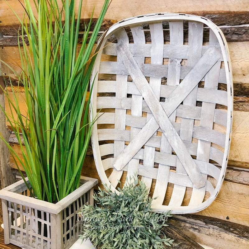 Tobacco Basket Grey Rectangle
