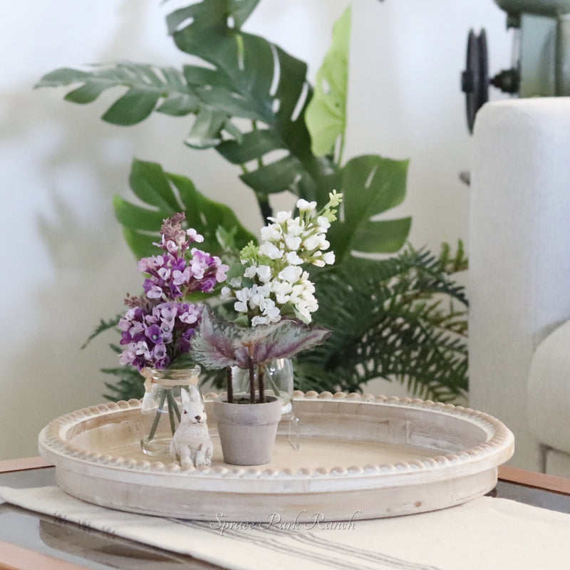 Palermo Whitewashed Round Tray