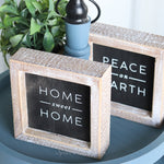 Reversible Wood Home and Peace Sign