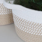 White and Natural Rope Basket