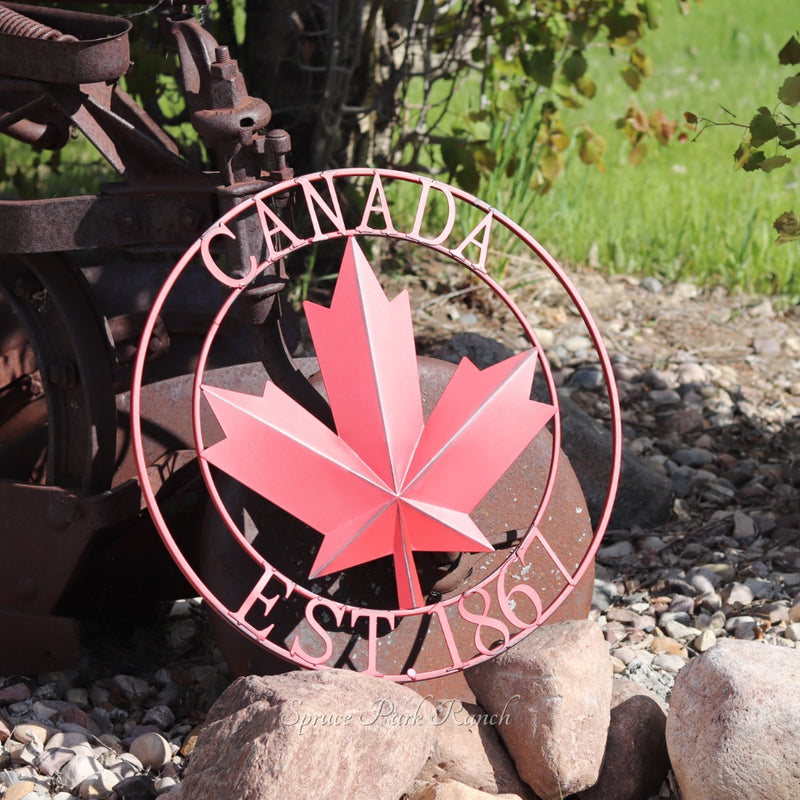 Canada Est. 1867 Metal Circle Sign
