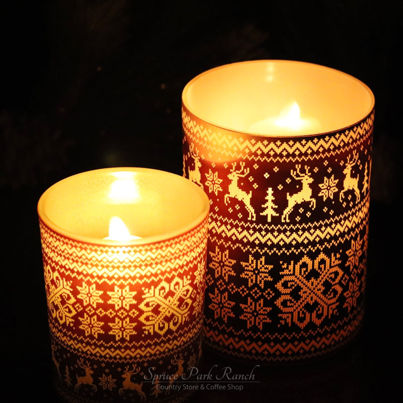Red Glass Argyle Candle Holder