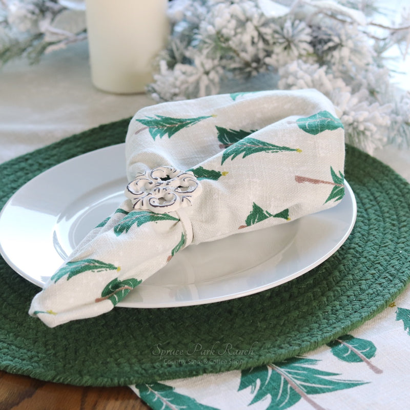 Placemat Essex Round Green