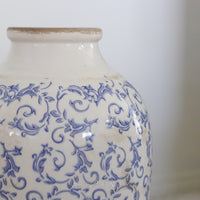 Vintage Blue and White Ceramic Vase