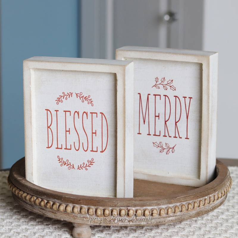 Reversible Blessed Merry Sign
