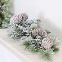 Snowy Frosted Pine and Cone Greenery Collection