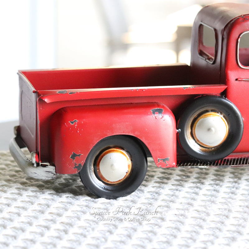Metal Truck Planter Red